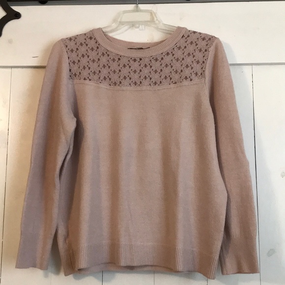 LOFT Sweaters - Ann Taylor Loft Sweater with Floral Lace Detail LOFT Sweaters - Ann Taylor Loft Sweater with Floral Lace Detail